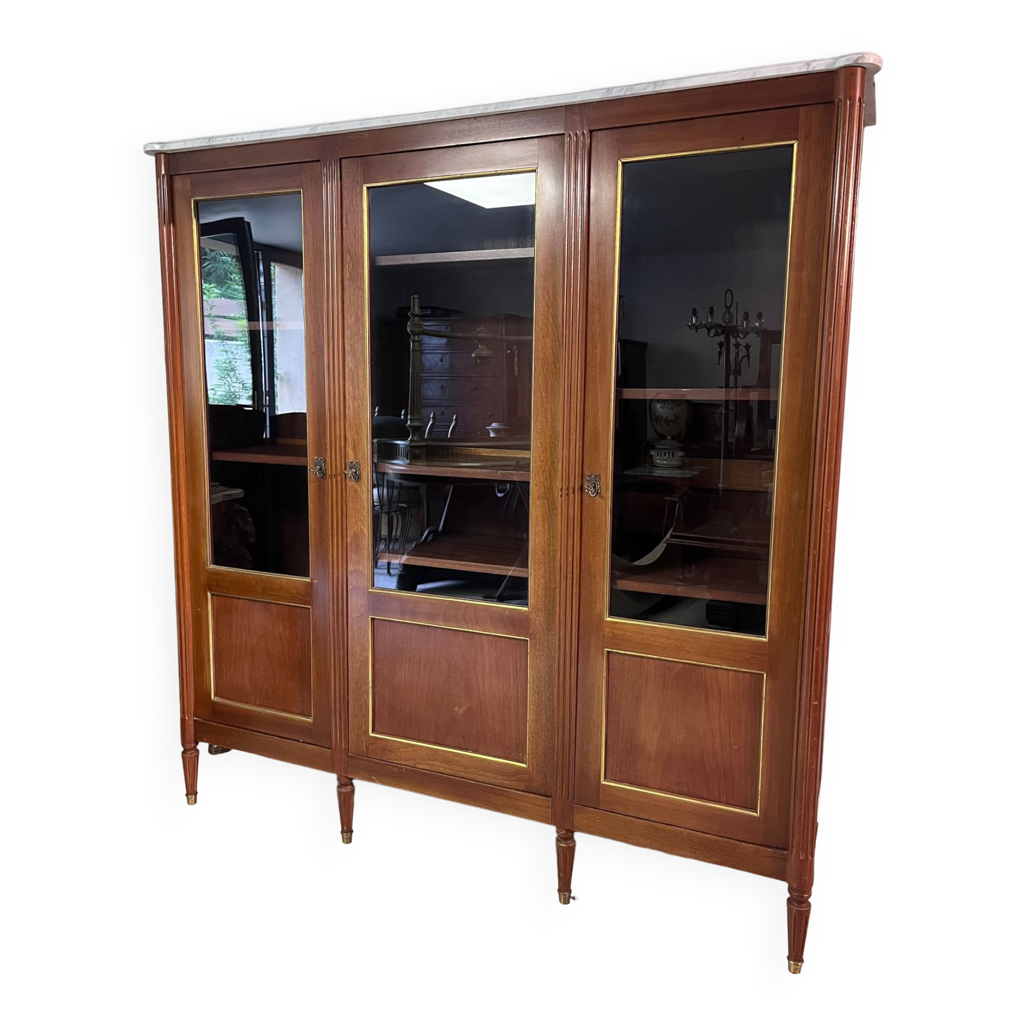 Bibliothèque style Louis XVI acajou 1950