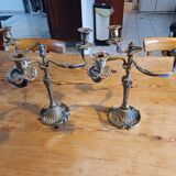 Pair of 19th century bronze candlesticks