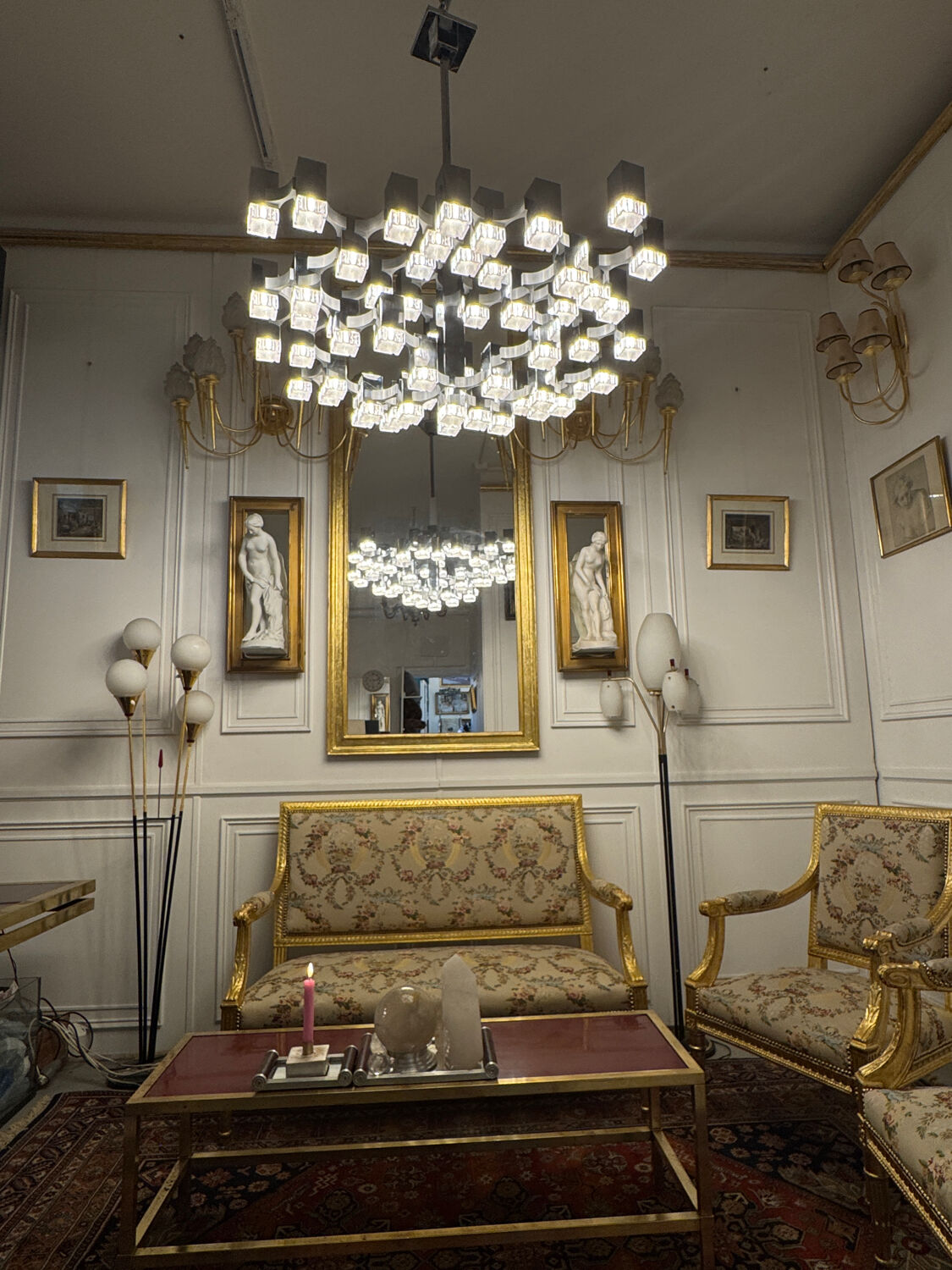 Lustre gaetano sciolari "cubic" 57 feux
