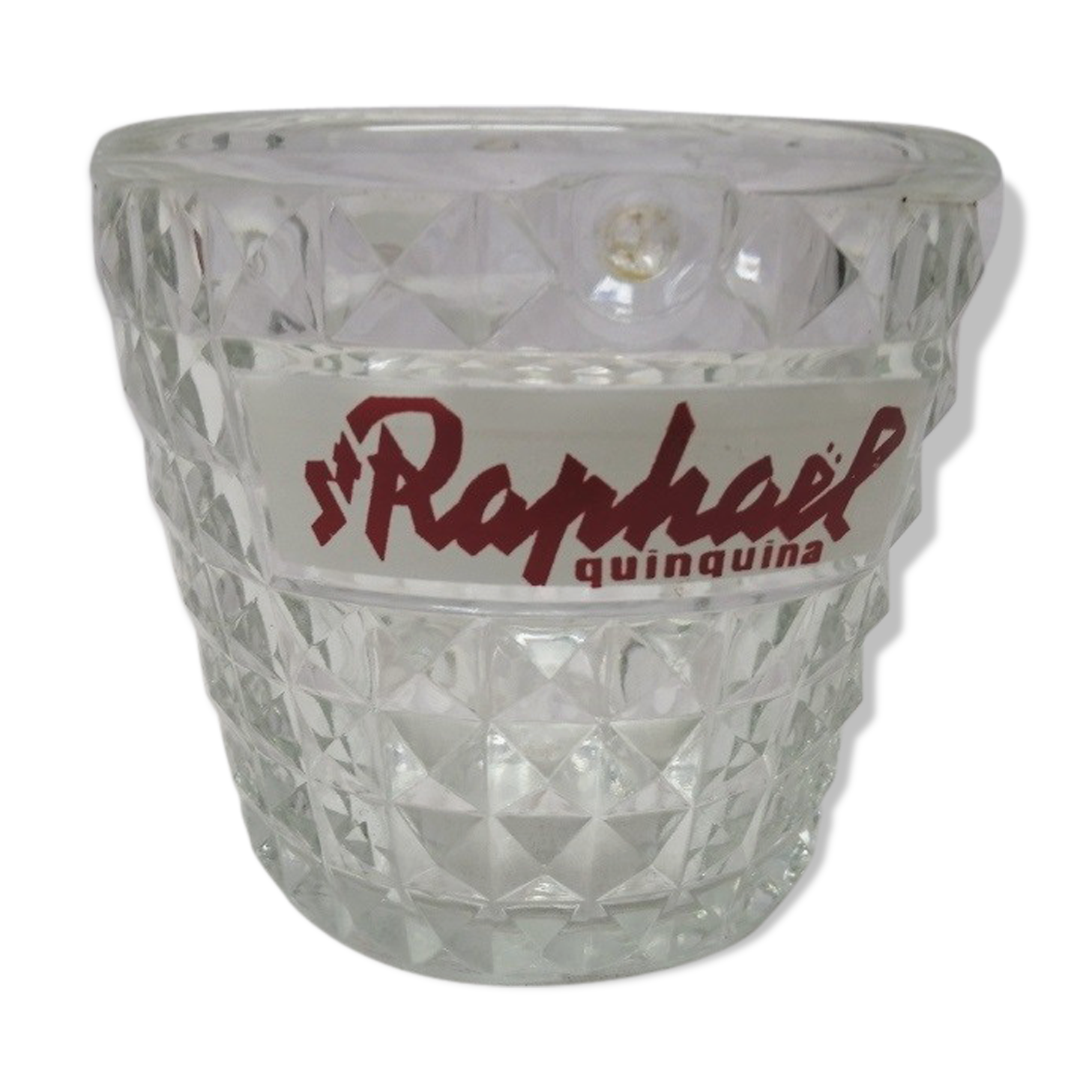 Saint Raphael quinquina ice bucket made of Ancient chiseled glass