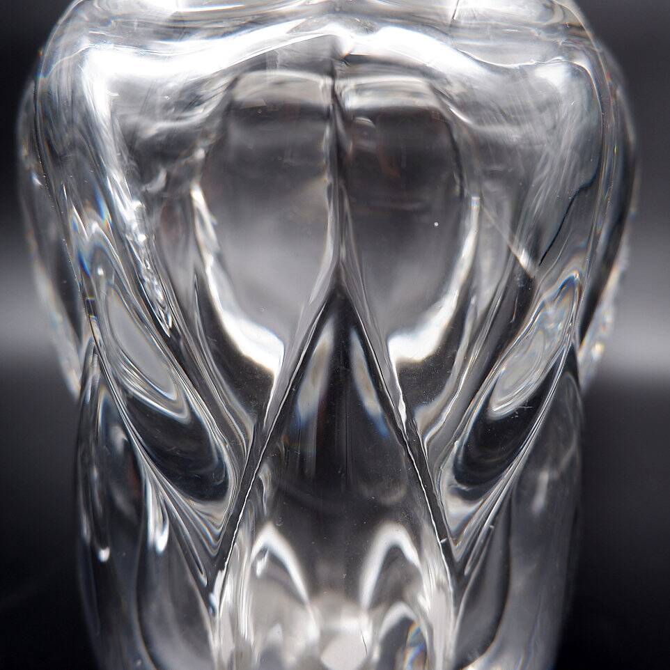 Pair of clear crystal vases by Antonio & Guido Bon for Val St Lambert - 1960s