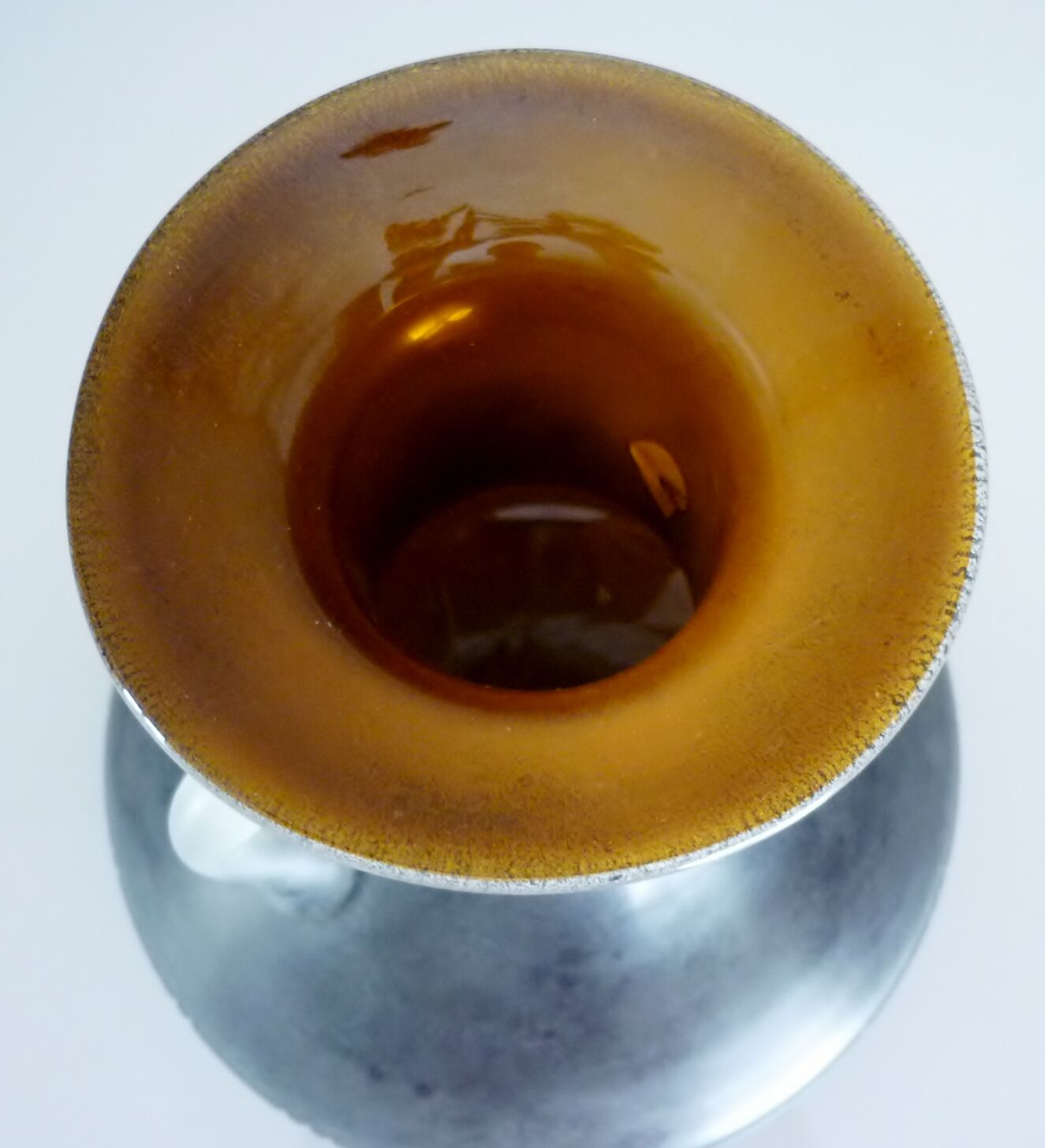 Murano scavo art blown and cut glass vase, ancient Greek style, sandblasted texture