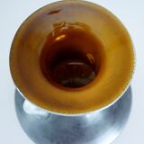 Murano scavo art blown and cut glass vase, ancient Greek style, sandblasted texture