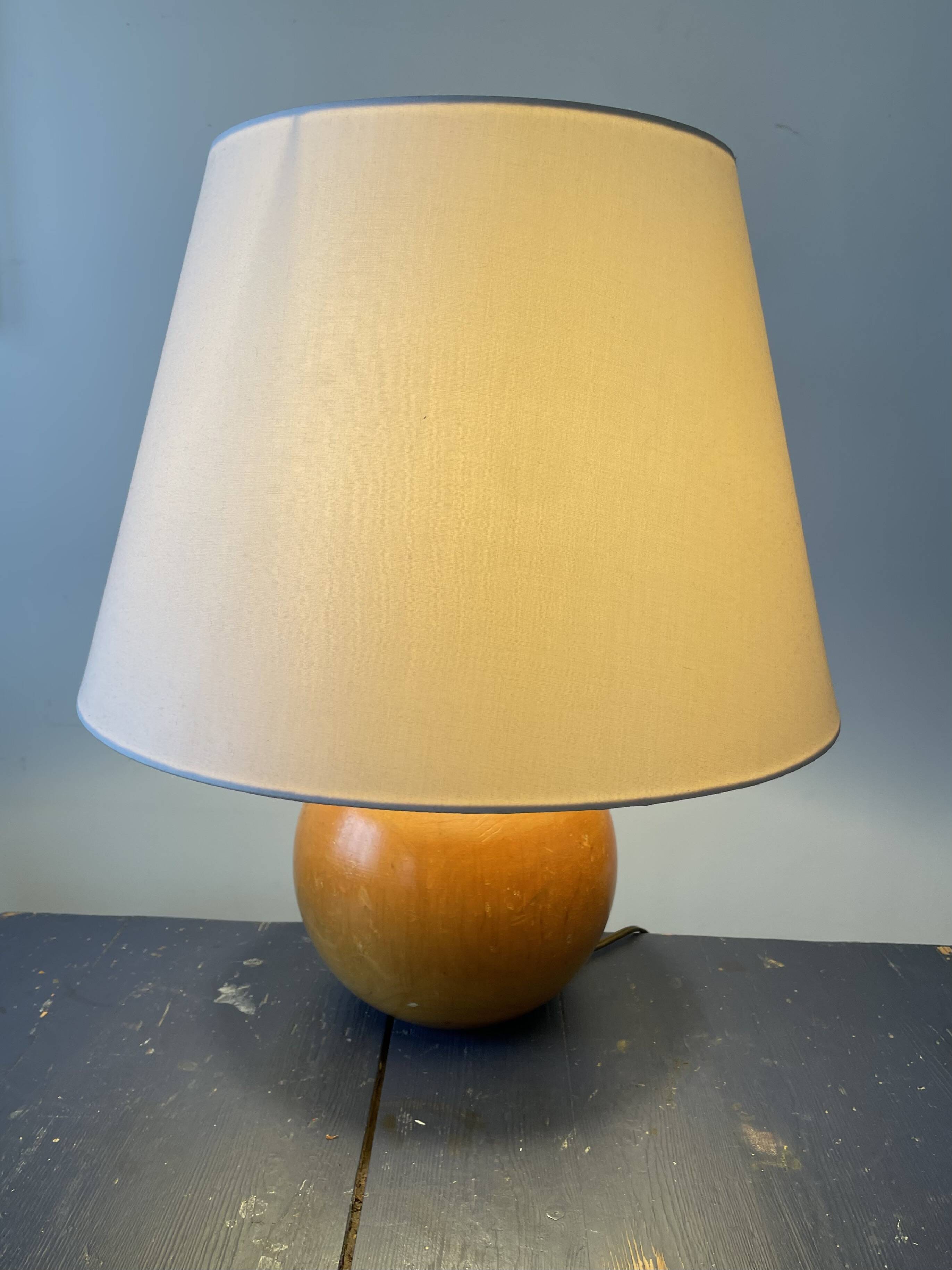 Grande lampe boule bois vintage