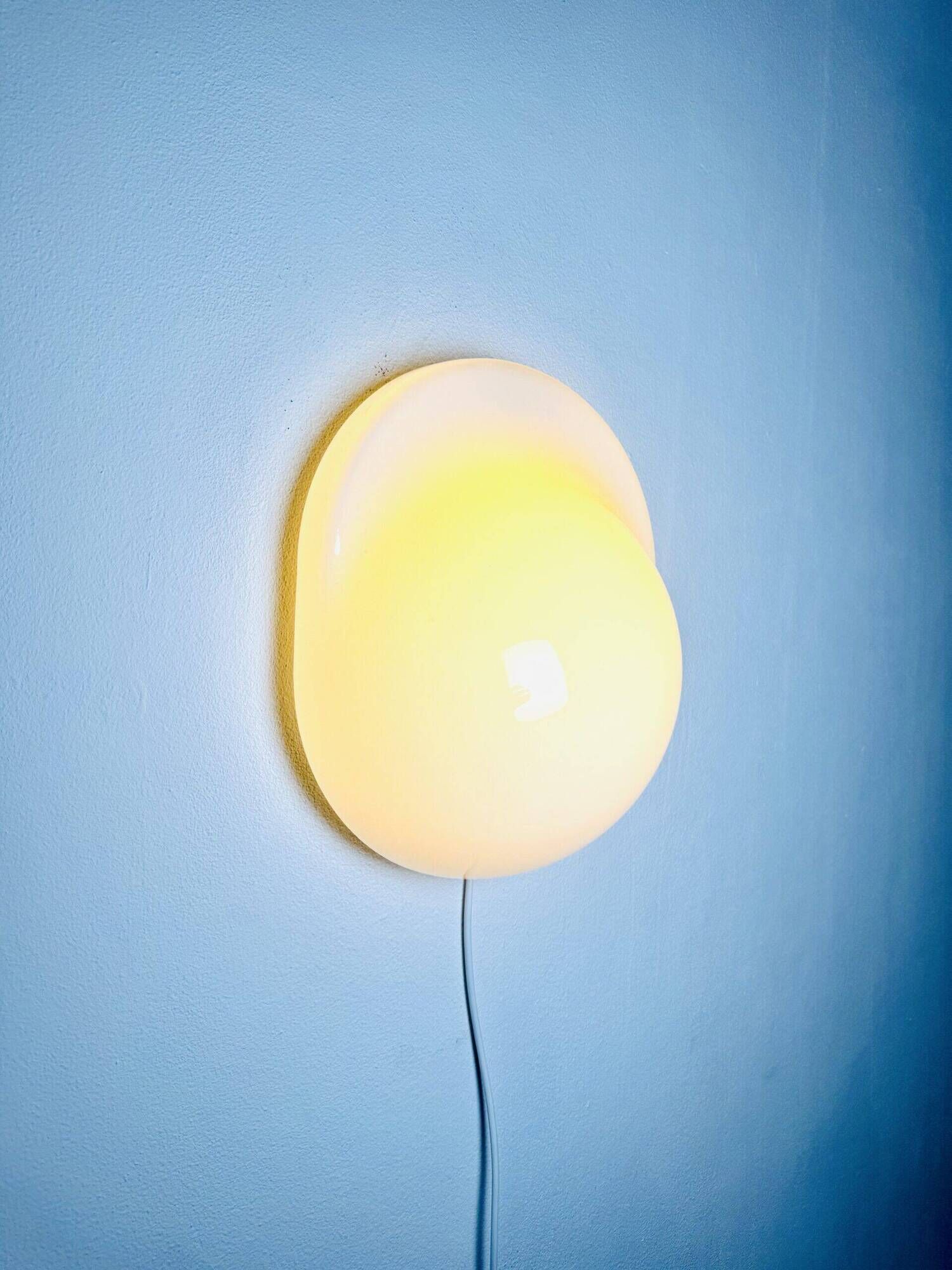 Tortue Opaline Glass Wall Lamp By Rodolfo Bonetto For Candle, Italy, 1970S