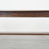 Early 19th-Century French Oak Dining Table with One Drawer