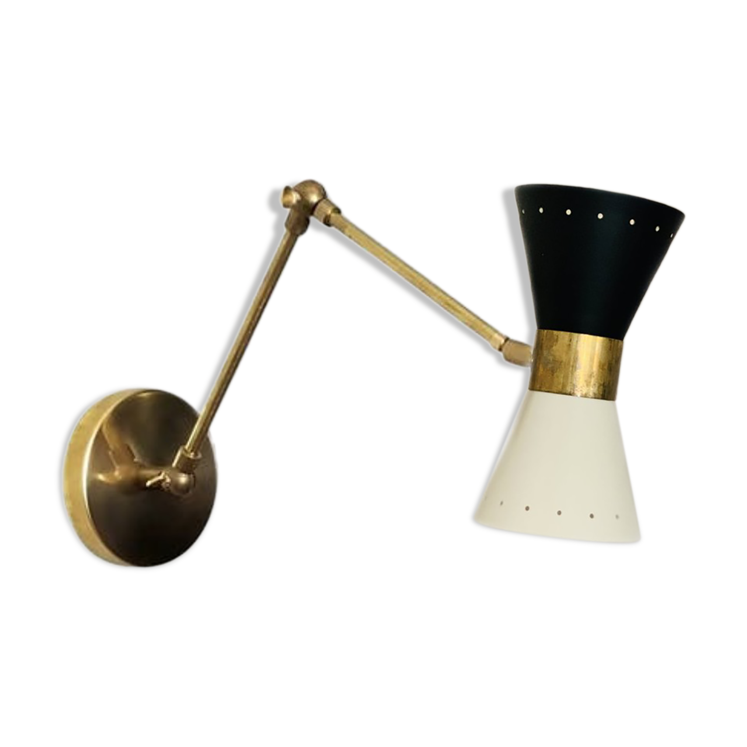 Diabolo wall lamp articulable arm black & white
