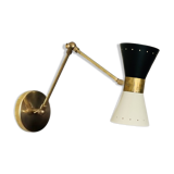 Diabolo wall lamp articulable arm black & white