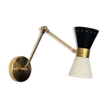 Diabolo wall lamp articulable arm black & white