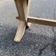 Monastery bench with a 220 cm backrest, renovated in raw solid oak with X legs.