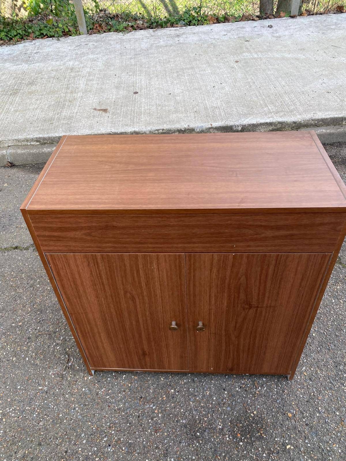 1980s Scandinavian wooden shoe storage cabinet dresser