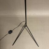 Black metal tripod floor lamp