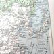 Vintage map Asia USSR Japan 43x43cm from 1950