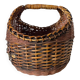 Panier en osier tressé fleuri