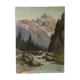 Tableau, huile sur toile paysage de montagne, signé