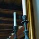 Grey cherub church torch candlestick
