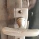 Vintage two-door metal medical display case