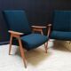 Pair of vintage Czech armchairs (Jiroutek), art deco style, 1960