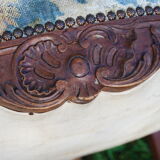 Pair of armchairs to the queen style Louis XV walnut, 19th century.