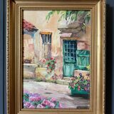 Oil on canvas by Deuzel 20th century farmyard