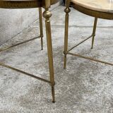 Vintage bronze, brass and onyx nesting table