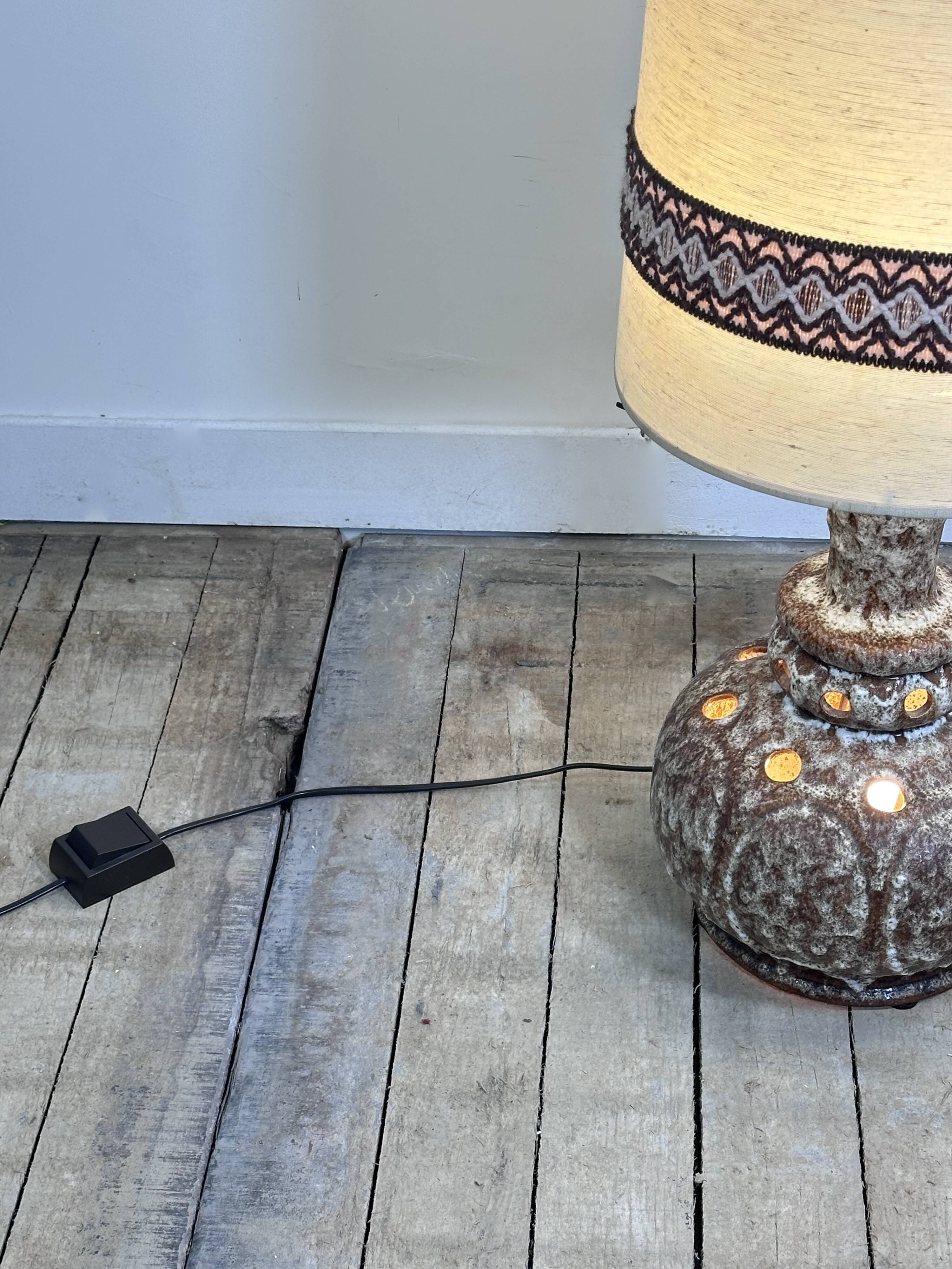 Vintage 70's German glazed ceramic lamp