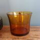 Duralex tea set, 6 large amber glass cups and saucers