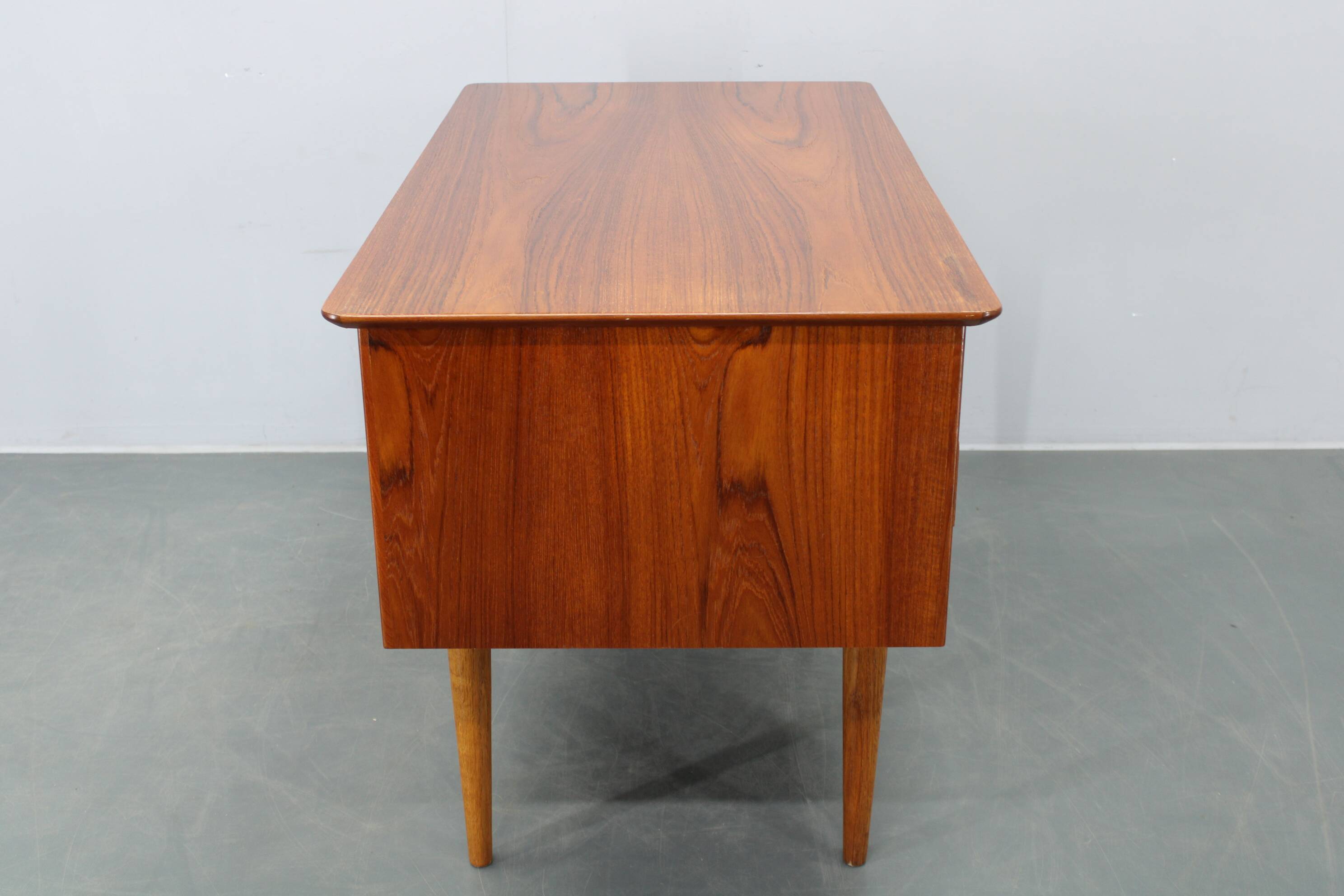 Danish mid-century modern teak writing desk with oak legs, 1960s