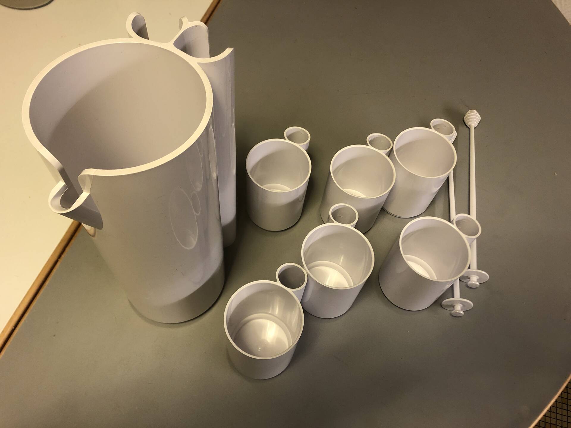 Vintage orangeade service Space Age Jean-Pierre Vitrac white