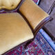 Louis XV style bench upholstered yellow velvet