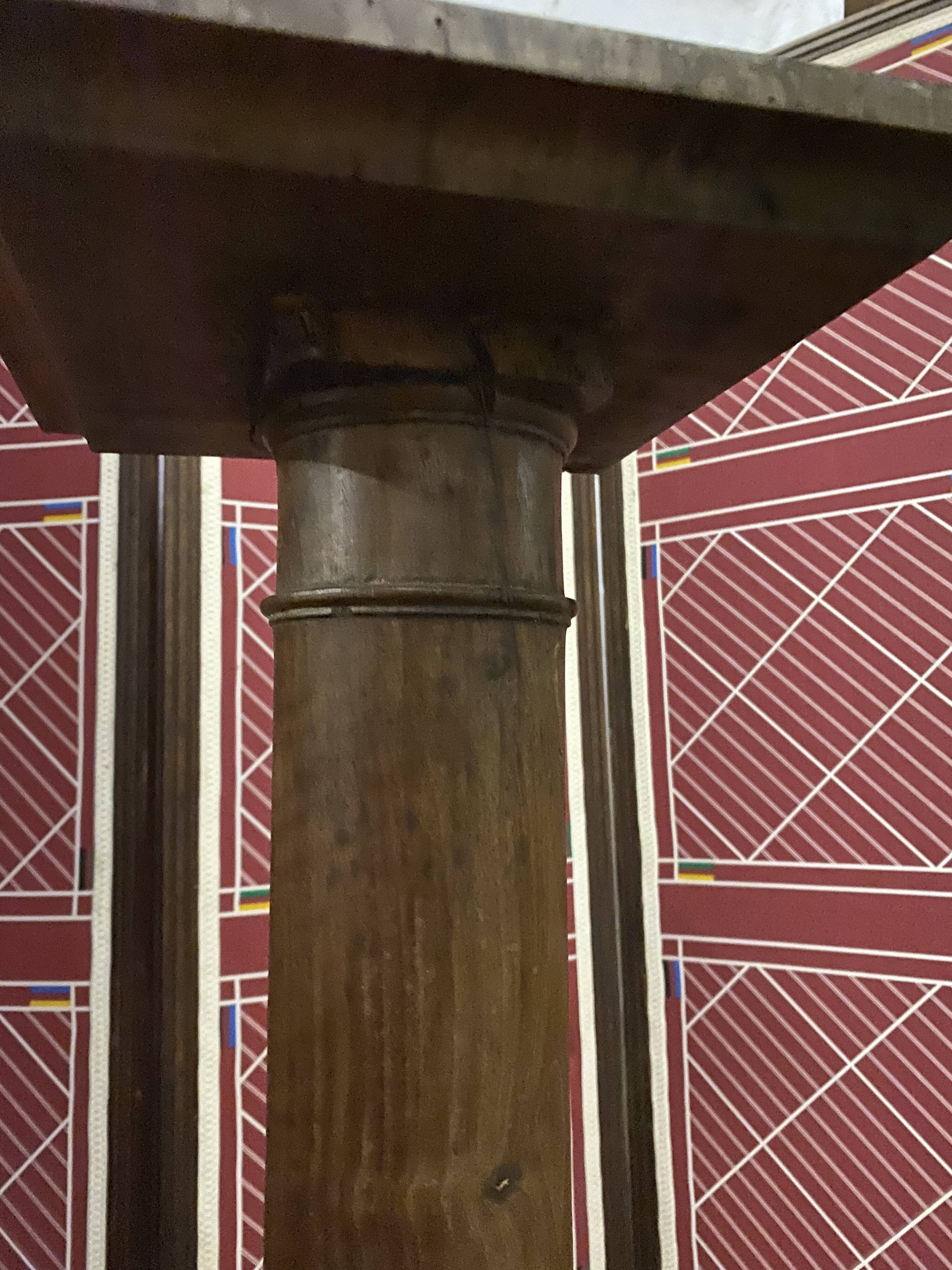 Solid wood pedestal column harness