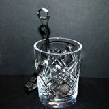 Vintage Crystal Ice Bucket - Ice Cube Pot and Spoon Signed Sèvres