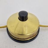 Lampadaire trépied en verre opalin et laiton, Italie, années 1950