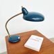 Adjustable table lamp — Duck blue and gold metal — 1960s