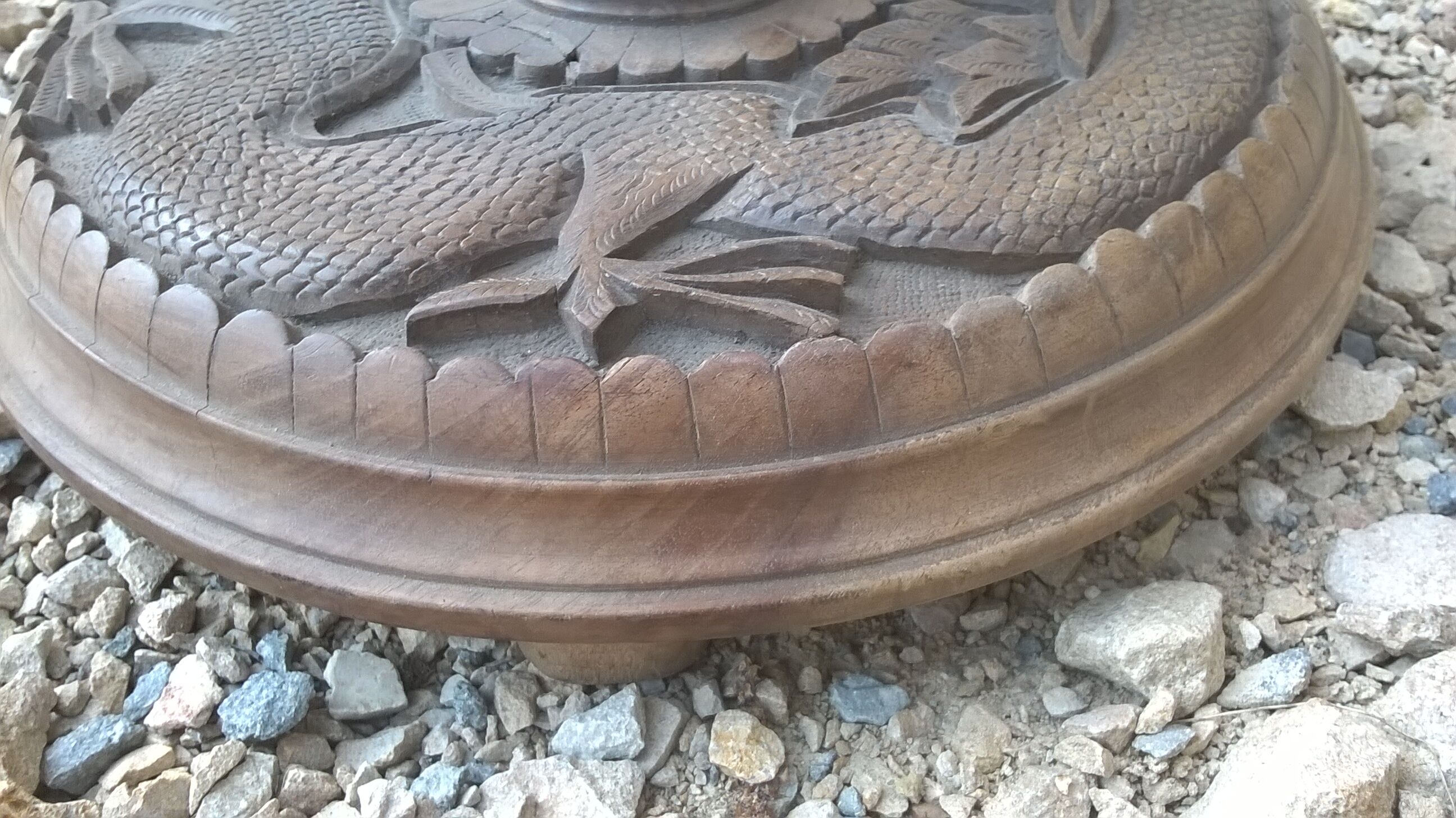 Lampadaire bois sculpté chinois