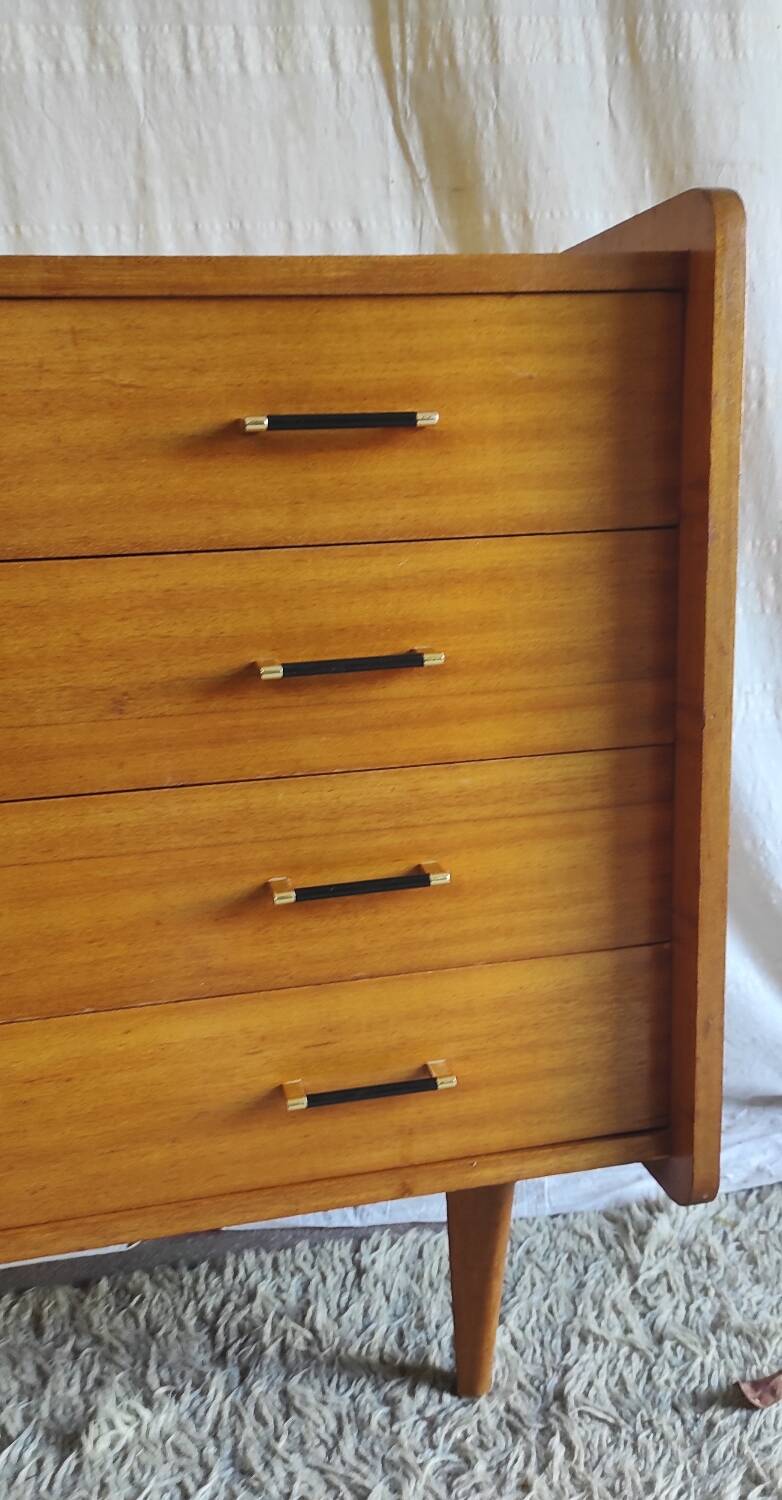 Modernist chest of drawers with 4 drawers in wood - 1950s/60s