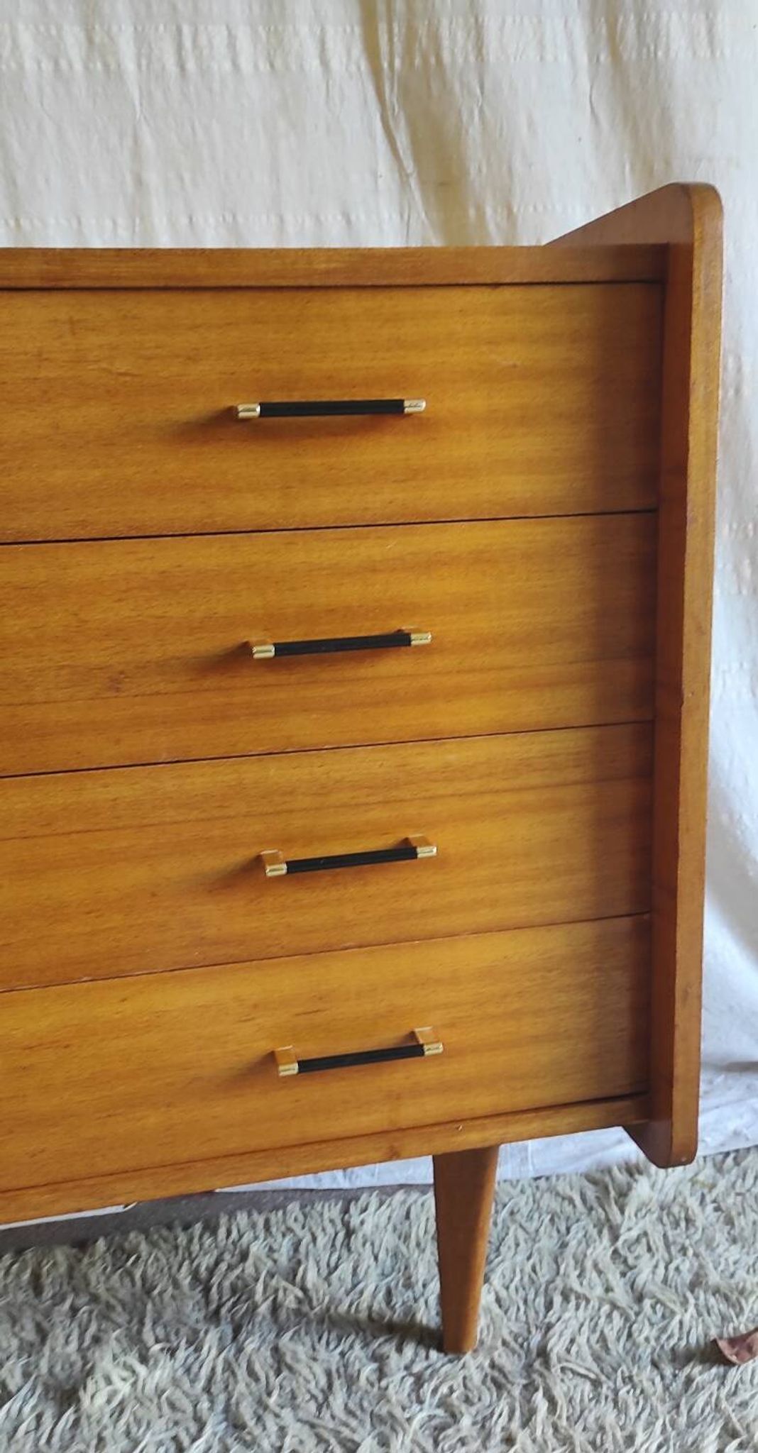Modernist chest of drawers with 4 drawers in wood - 1950s/60s