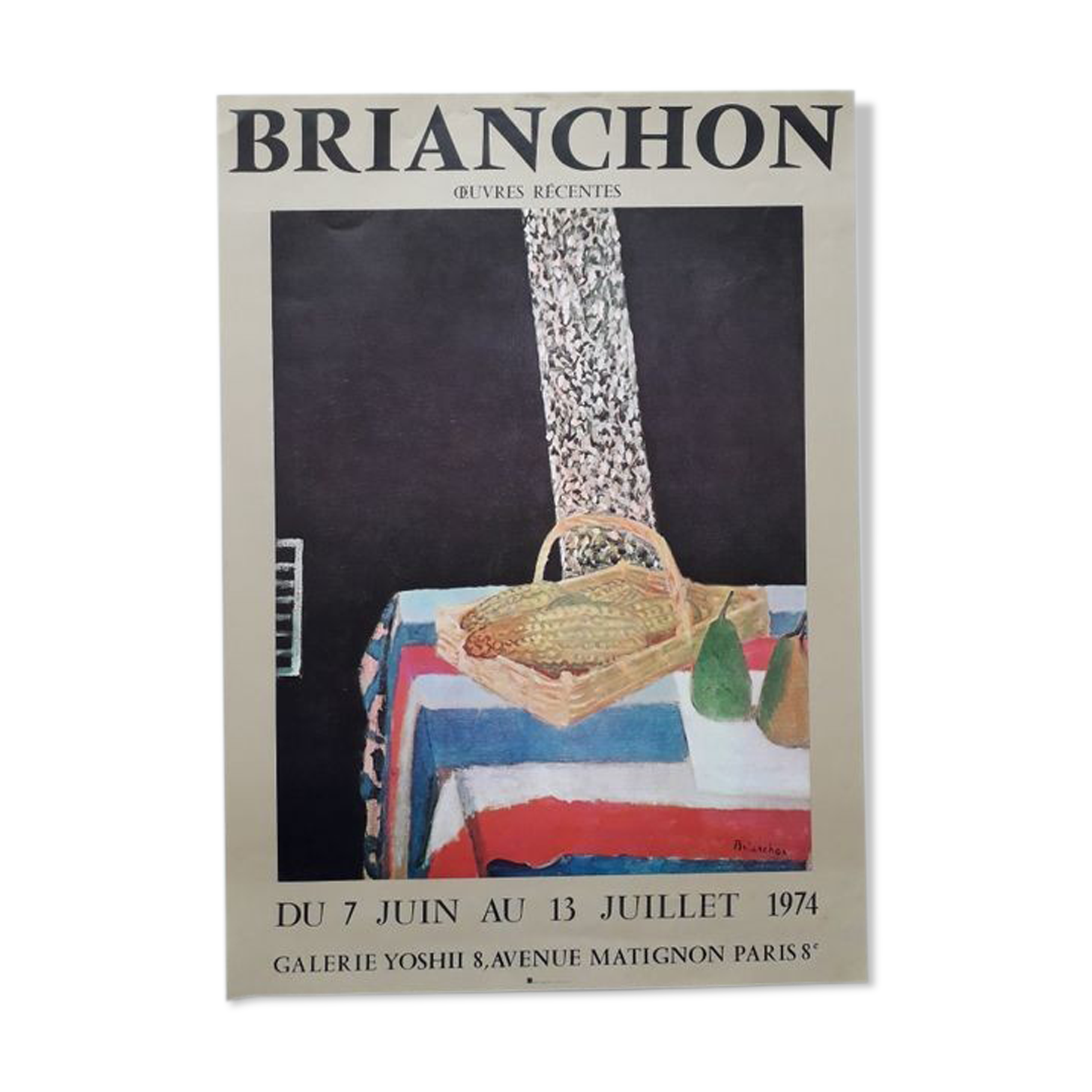 Maurice Brianchon recent works galerie yoshii 1974. original exhibition poster