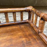 Serving tray in rattan and bamboo