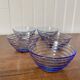 Lot 5 bols en verre bleu Bormioli Rocco