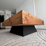 Table basse bois brut