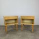 Paire de tables de chevet vintage années 60, bois blond