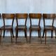 Set of 8 old wooden bistro chairs