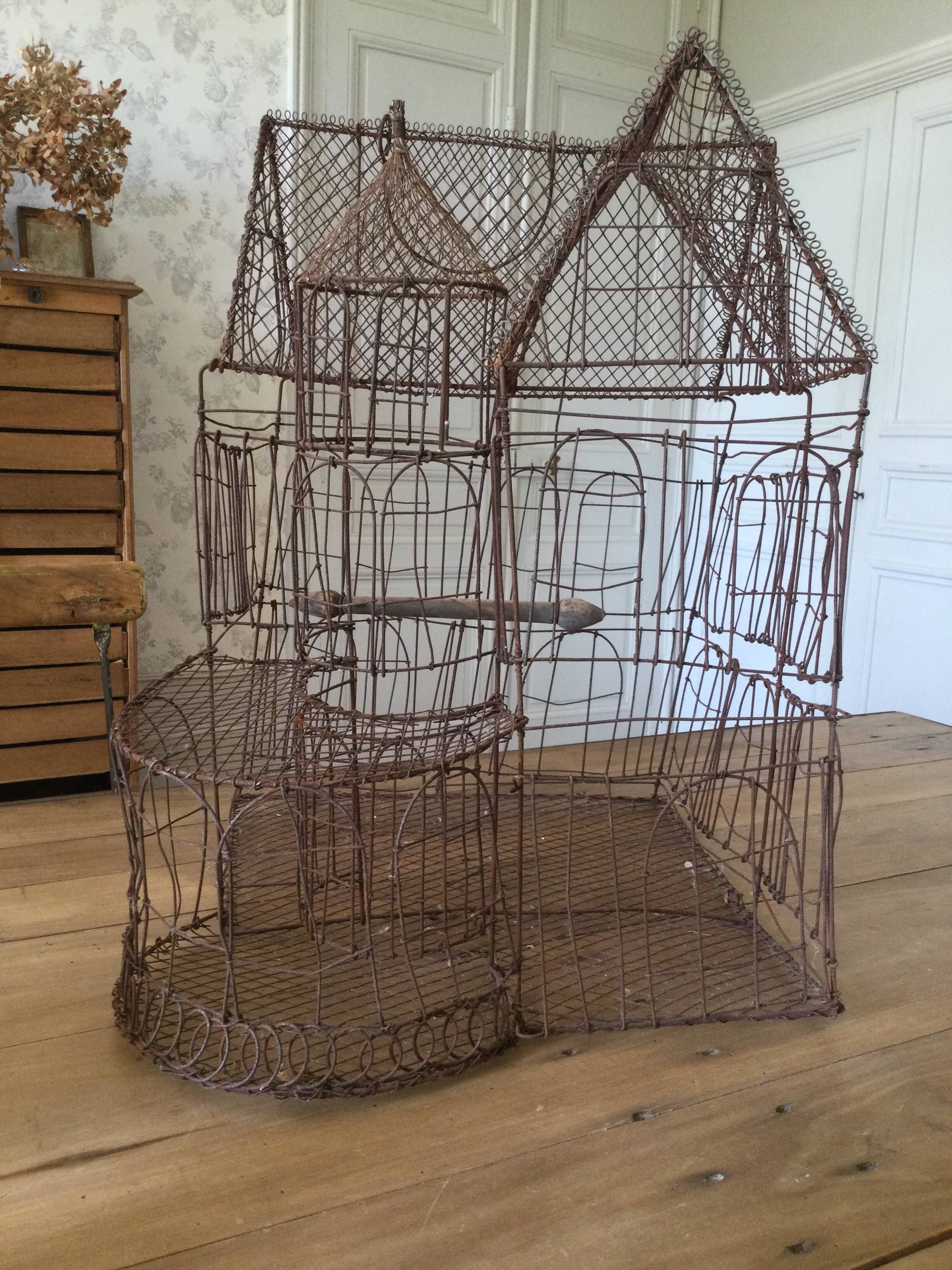 Handmade wire birdcage