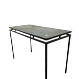 Table basse vintage en mosaïque bleue / table à plantes