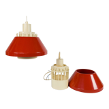Lyskaer Belysning made in Denmark model 854 set of hanging lamps plastic mid century