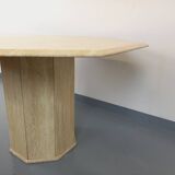 Vintage octagonal travertine dining table from the 70s 80s