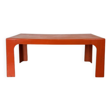 Table basse vintage orange en plastique Space Age années 70