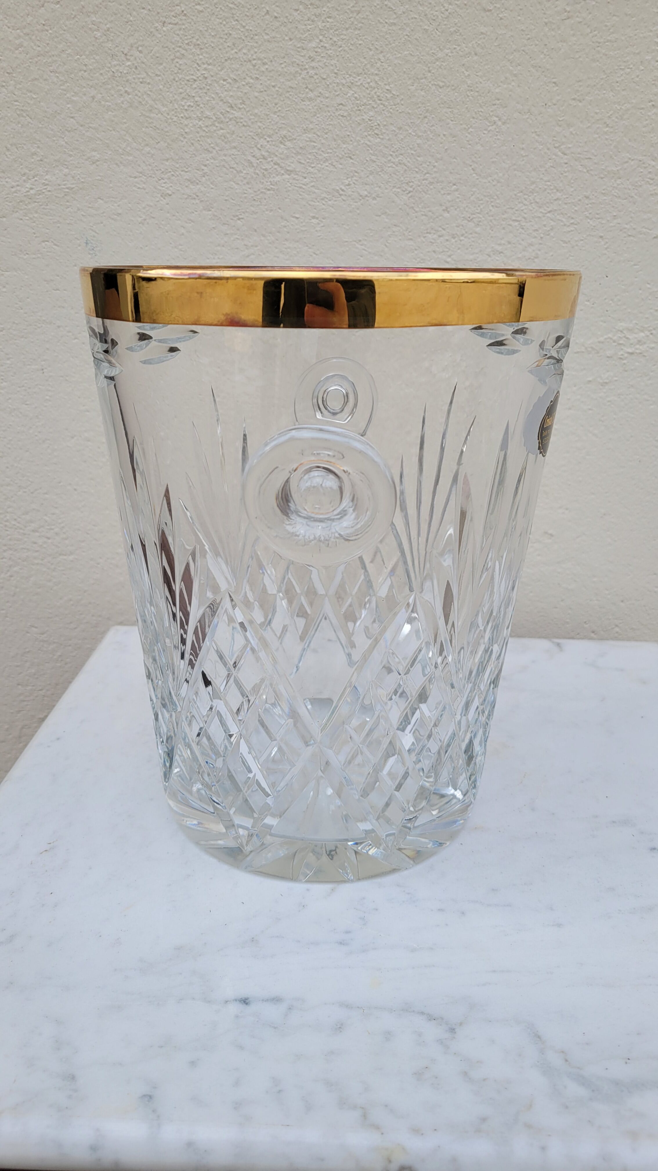 Champagne crystal bucket signed etzel Lorraine