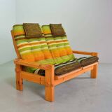 Yngve Ekstrom Scandinavian Design Pinewood 2-Seat Dymling Sofa Swedese 70s